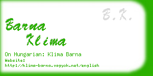 barna klima business card